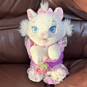 Disney  Babies White and Pink Stuffed Marie Animal Cat